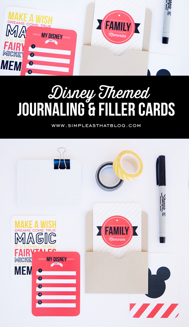 Disney Themed Journaling And Filler Cards Free Printables