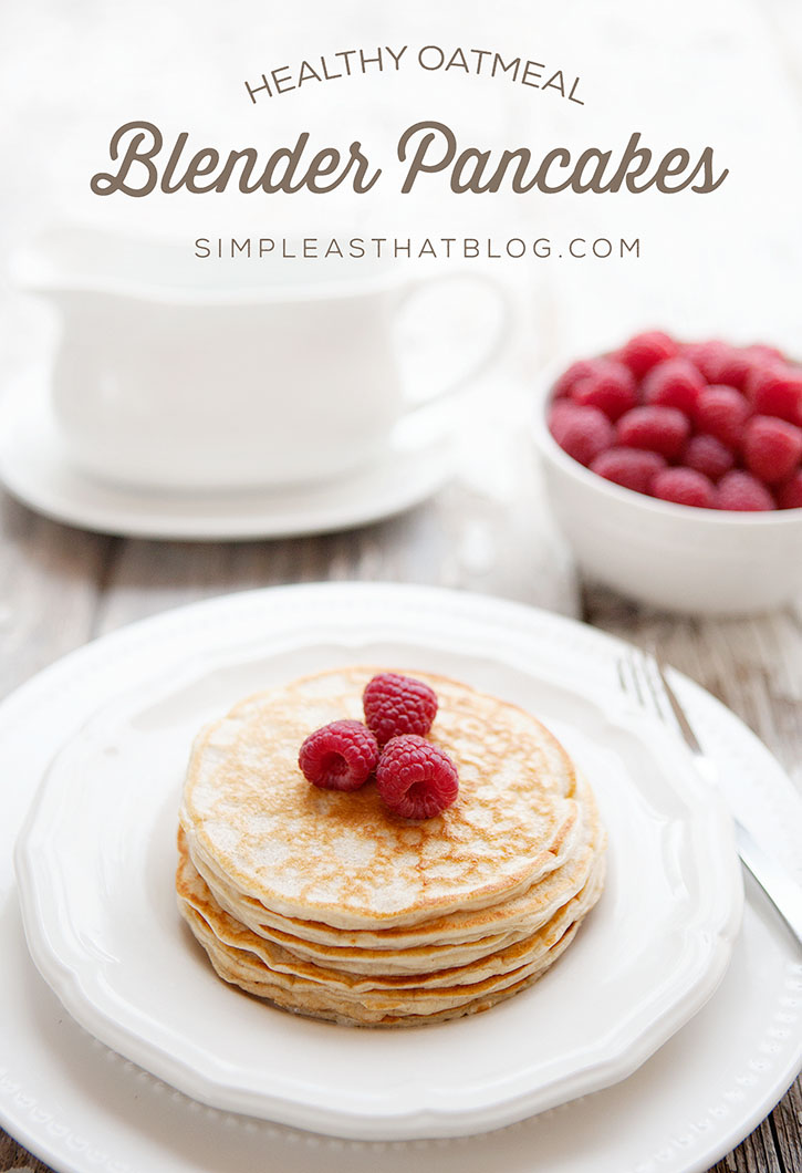 These healthy oatmeal blender pancakes are packed with protein, whole grains and fibre! The best part is, they taste delicious and are 100% kid approved!