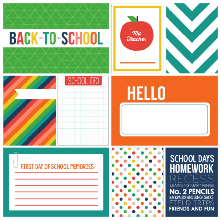 Printable Back to School journaling and filler cards