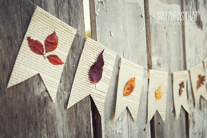 DIY Book Page Bunting, Banner with Book Pages