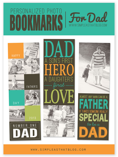 Personalized photo bookmarks for Dad!