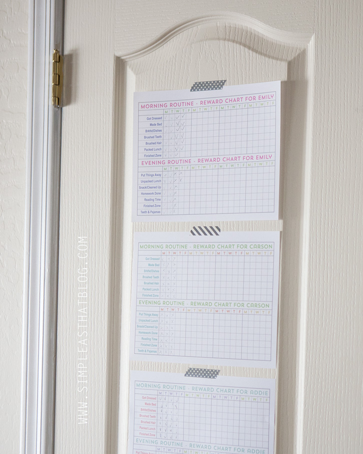 Stay organized throughout the school year with FREE printable chore charts and personal checklists at www.simpleasthatblog.com