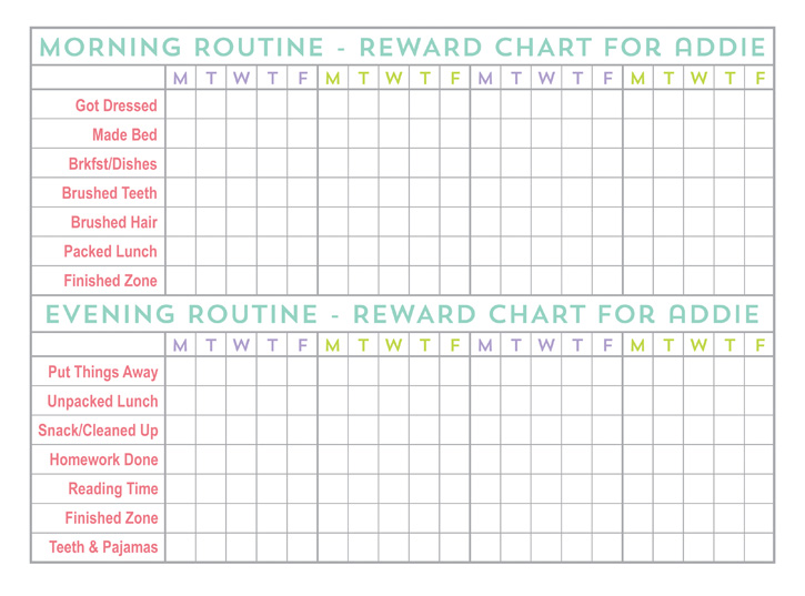 Printable Chore Chart For 4 Year Old