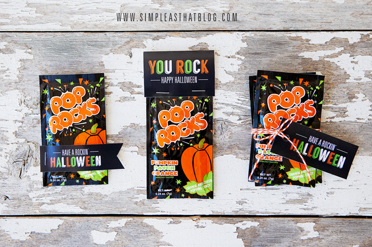 A cute, low-cost treat idea for Halloween classroom treats that really ROCKS!