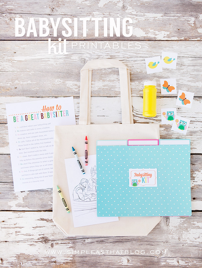 Create a simple babysitting kit with this set of free printables. www.simpleasthatblog.com