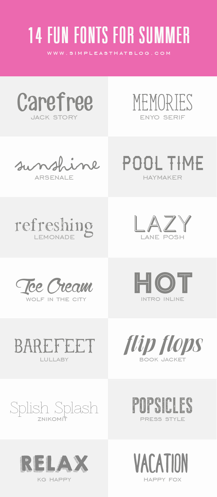 14 Fun Fonts  for Summer