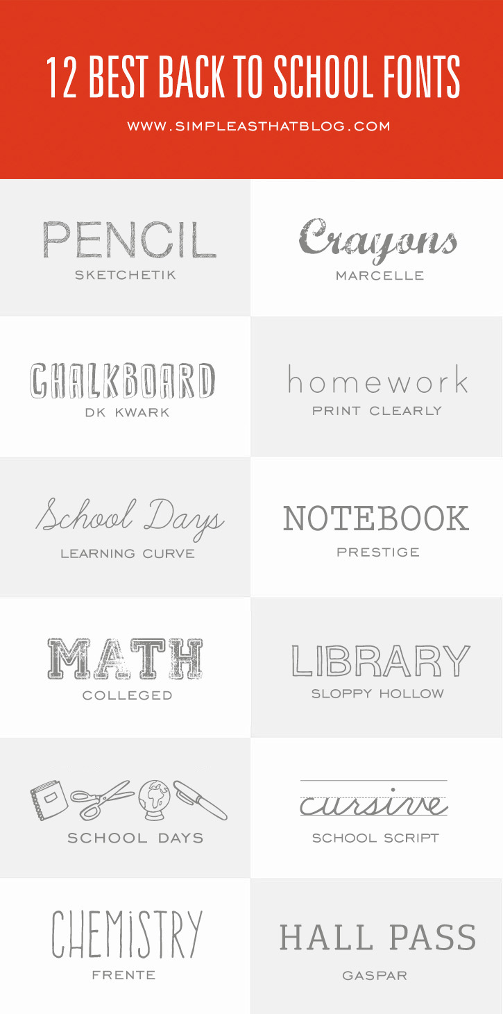 Back to School font