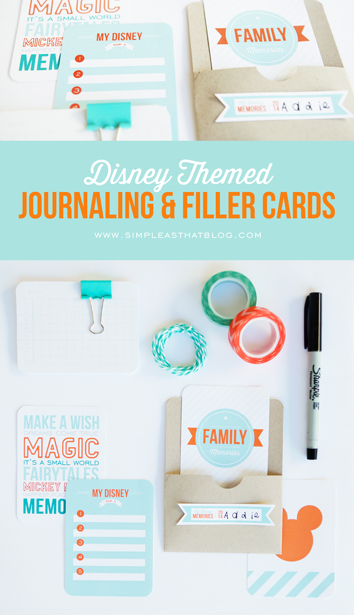 Disney Themed Journaling and Filler Cards | Free Printables