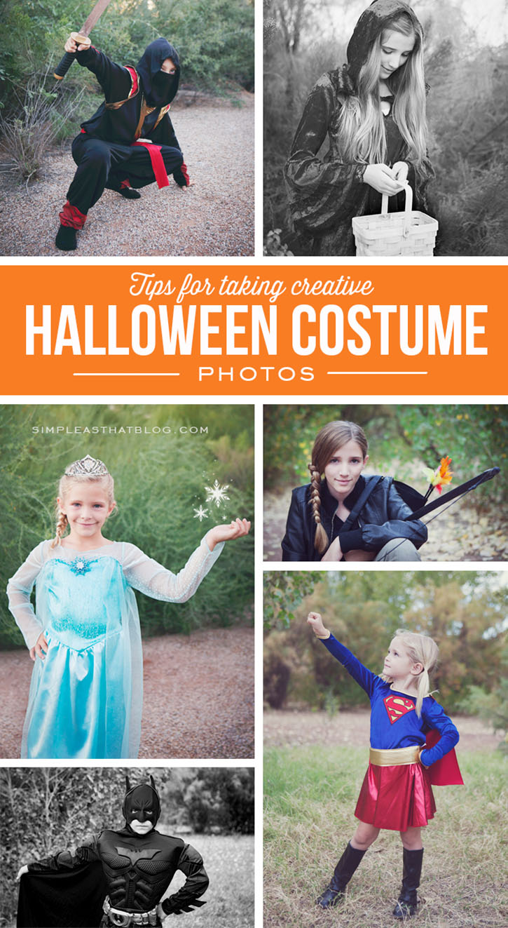 Tips for taking creative Halloween photos of your kids in their costumes. 