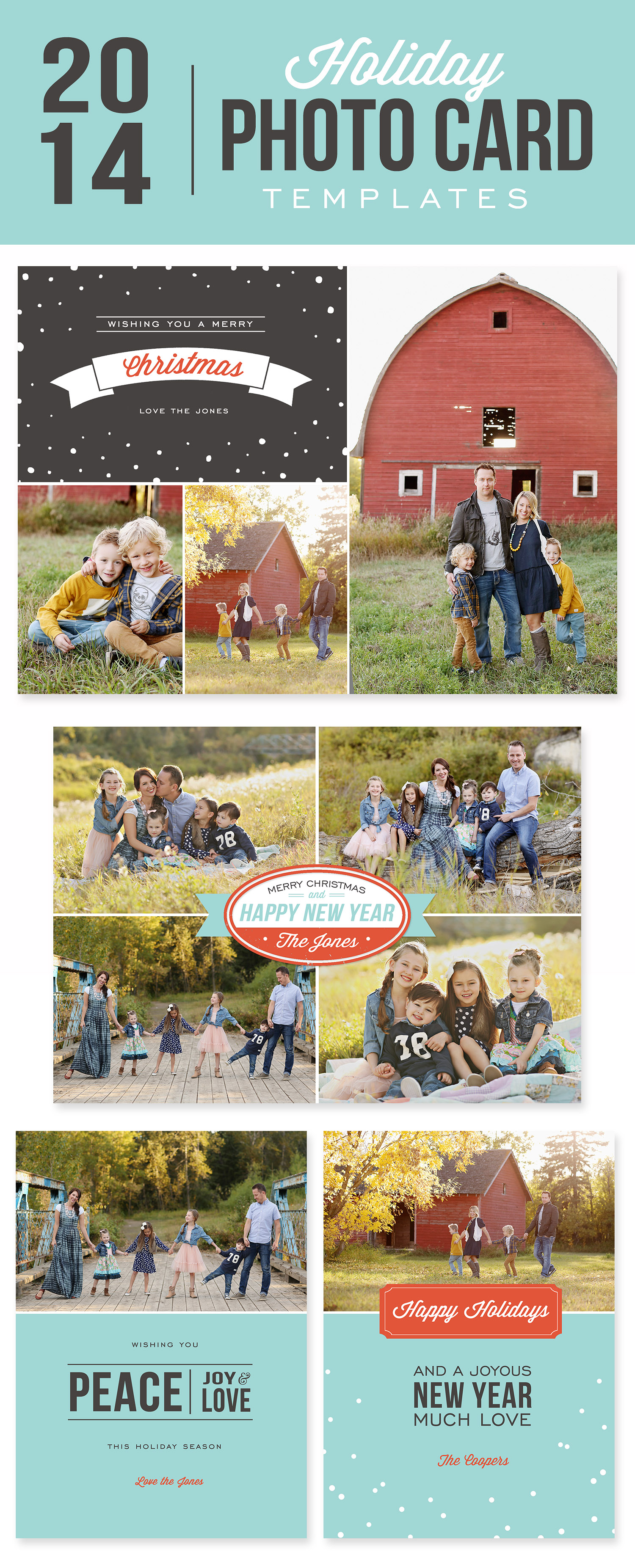 DIY Photo Cards with Digital Templates. Creating your own, personalized holiday cards is easy with these simple to use premade digital templates!