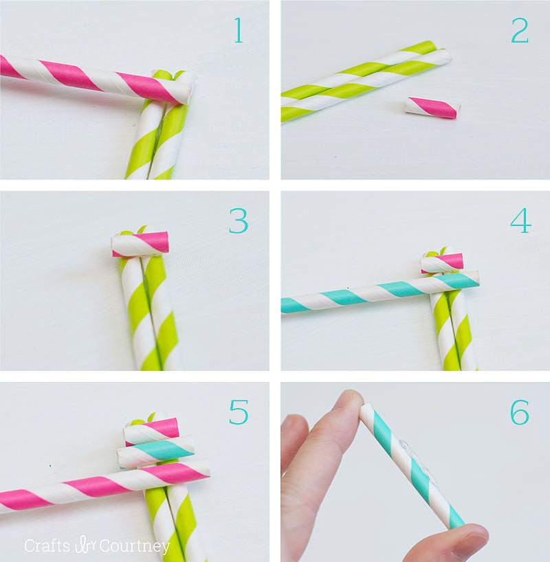 Paper Straw Christmas Tree Ornaments