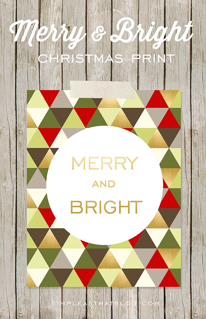  merry & bright free christmas printables