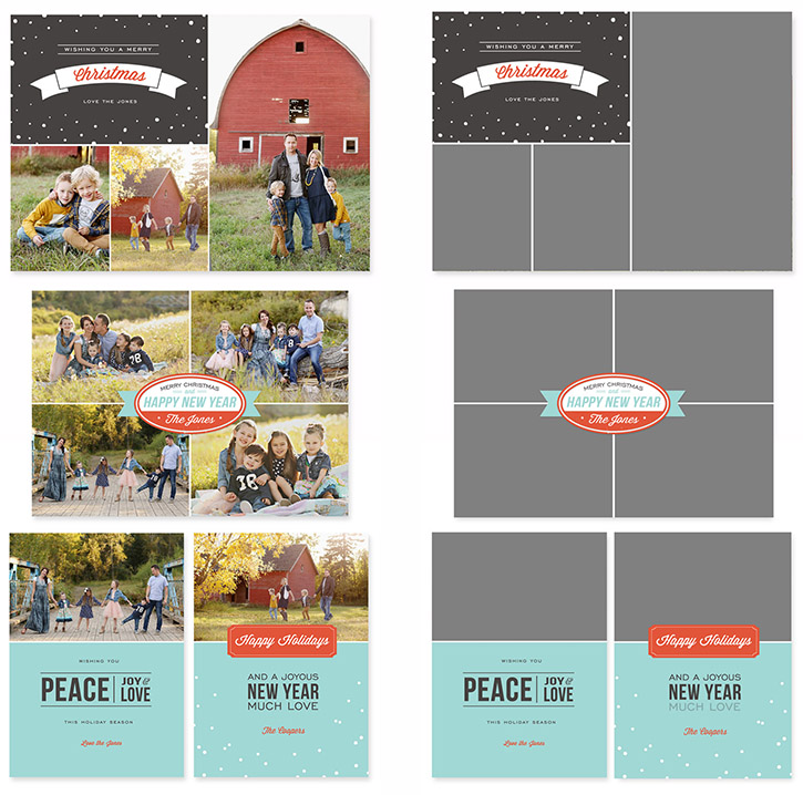 DIY Photo Cards with Digital Templates. Creating your own, personalized holiday cards is easy with these simple to use premade digital templates!