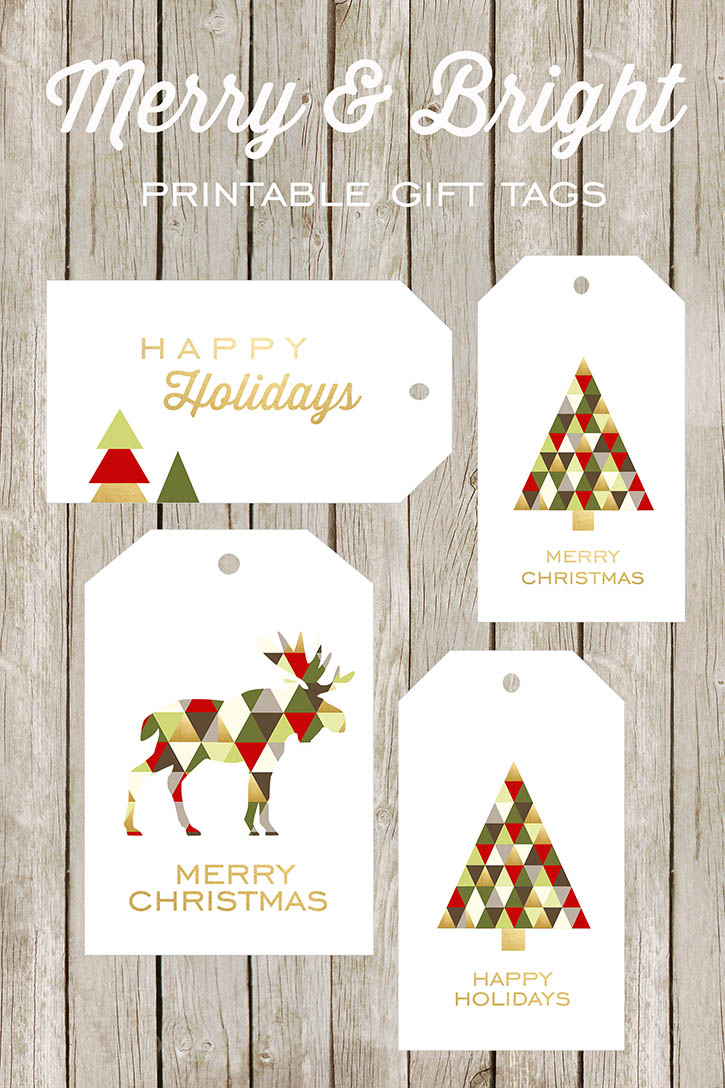 Merry And Bright Printable Gift Tags