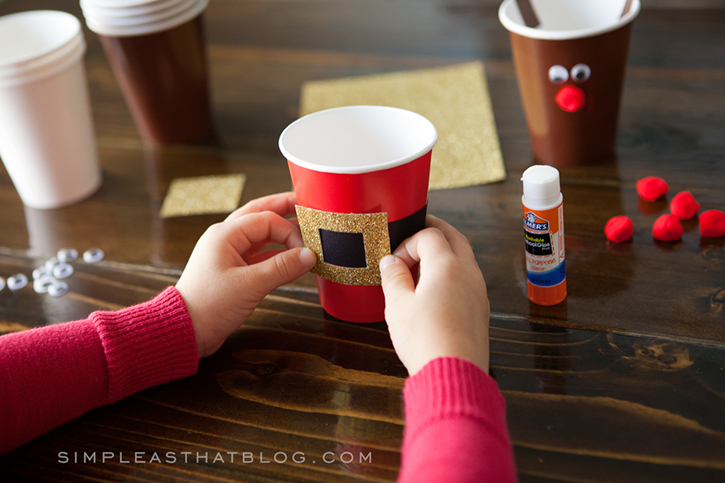 Super Adorable DIY Mini Santa's Belt Cups