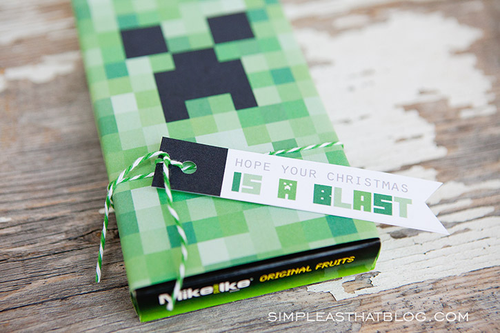 Creeper Minecraft Gift Wrapping Idea