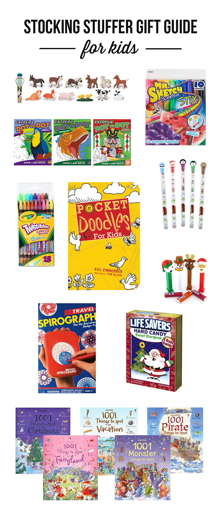 The ultimate stocking stuffer gift guide for kids. Lot's of unique and memorable gift ideas!