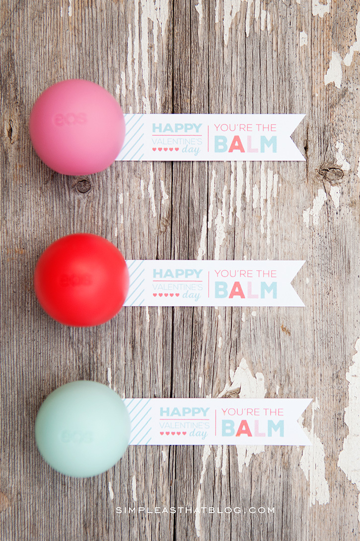 Free printable "you're the balm" Valentine's Day gift tags!