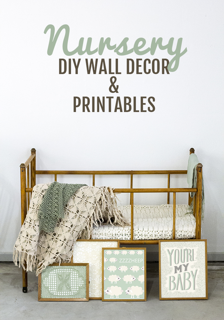 DIY Nursery Wall Decor using free printables and thrifted finds.