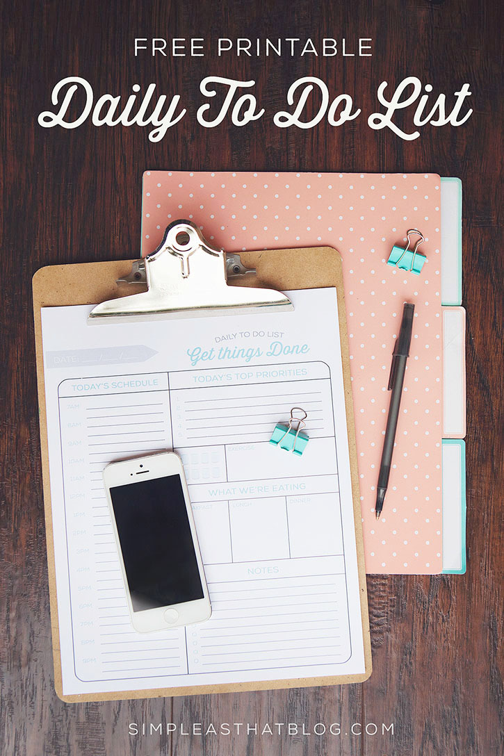 Free Printable Daily To Do List