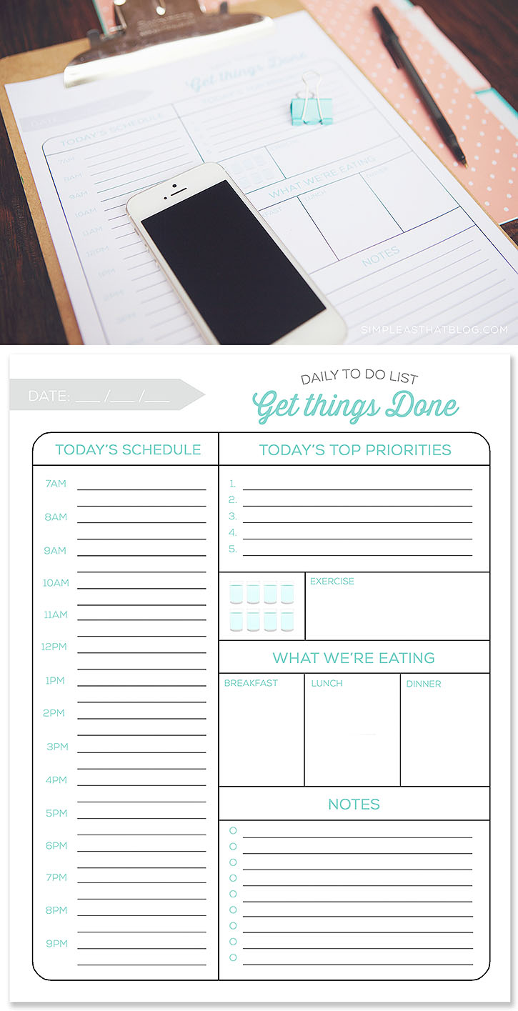 daily todo list template