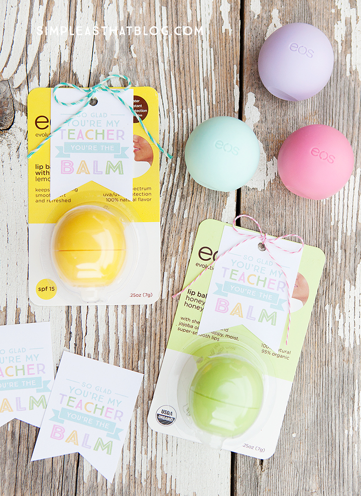 EOS You're the Balm Teacher Thank You Tags