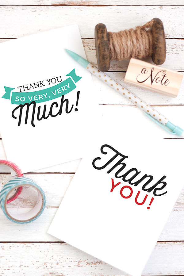 Taking the time to send a handwritten thank you note means so much and these printable cards make it easy! 