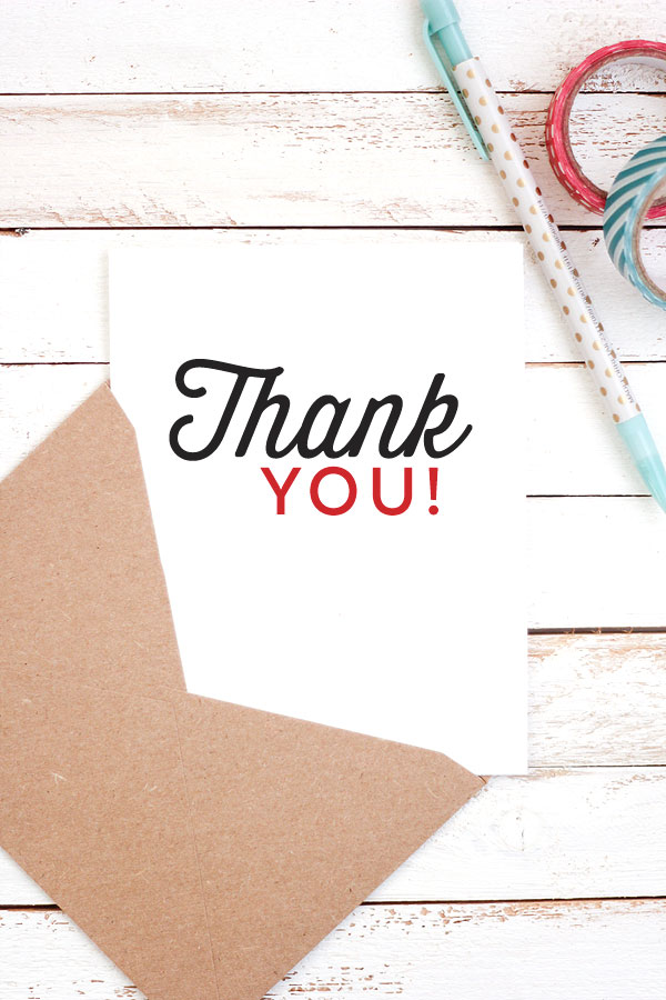 Taking the time to send a handwritten thank you note means so much and these printable cards make it easy! 
