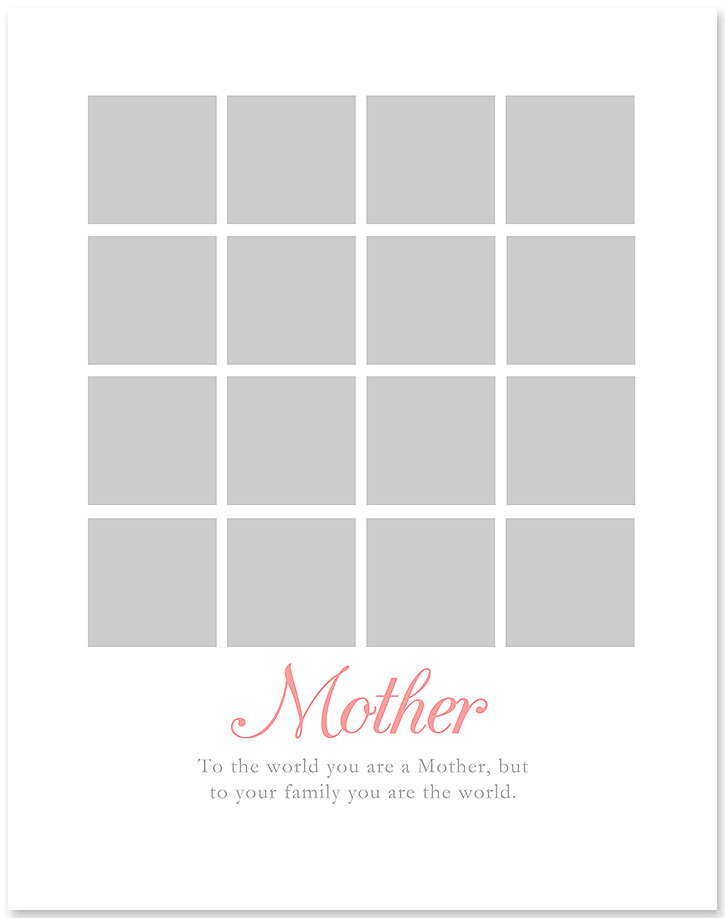 Mothers Day Photo Collage Template, Printable Mothers Day Gift