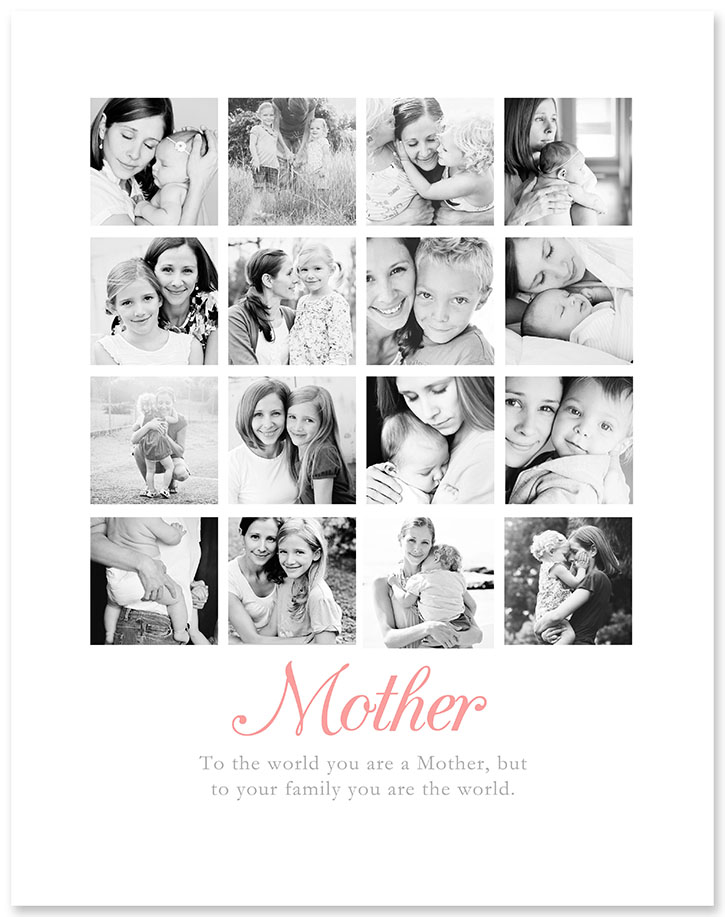 Mothers Day Photo Collage Template, Printable Mothers Day Gift