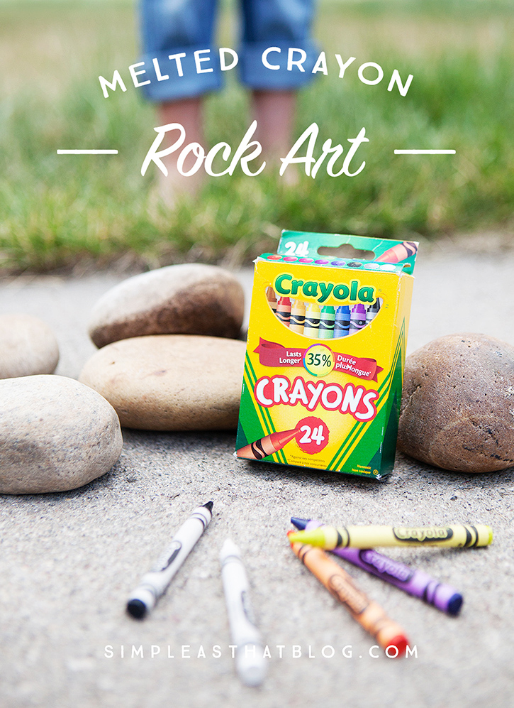 Melted Crayon Rock Art