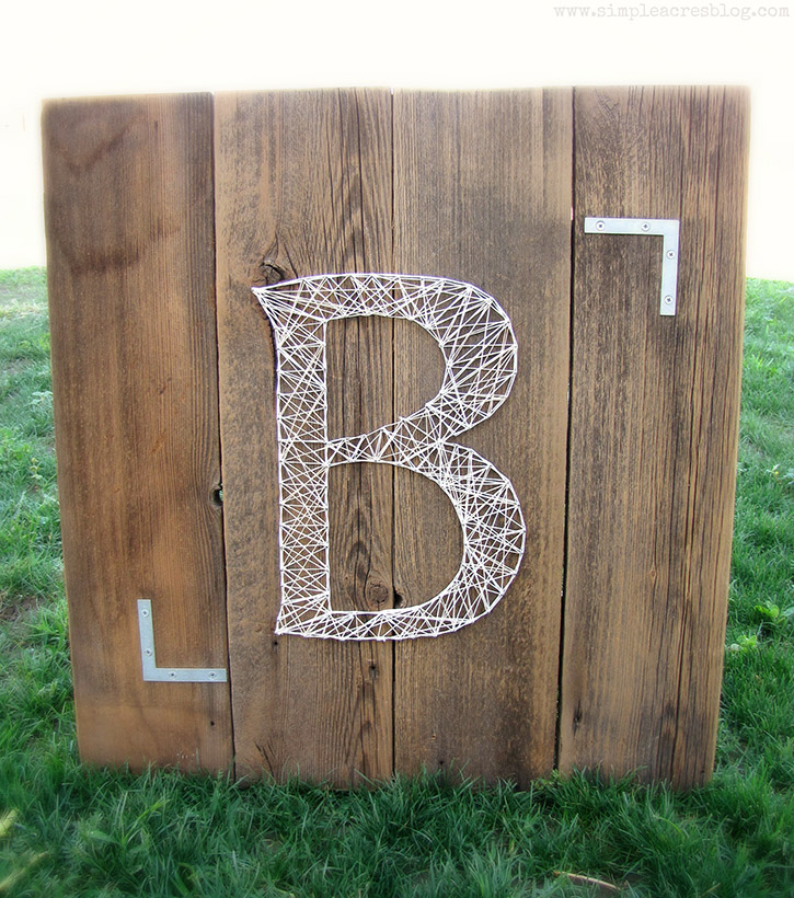 Monogram String Art Using Upcycled Pallet Boards