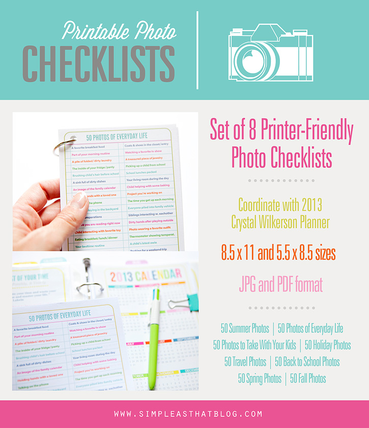 Printable Photo Checklists