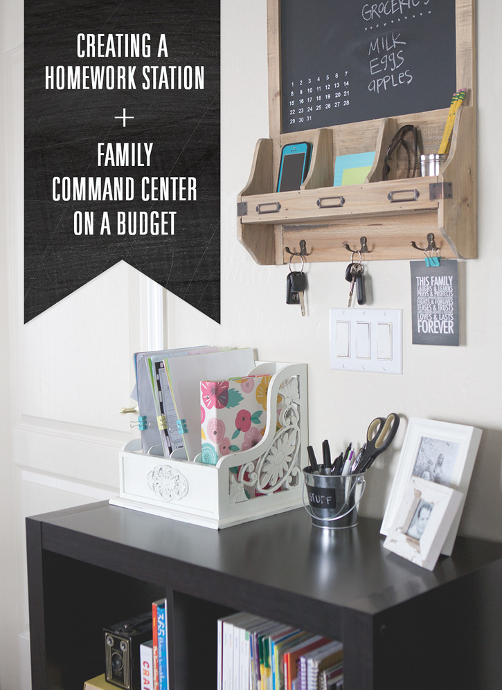 Budget friendly family command center and homework station.