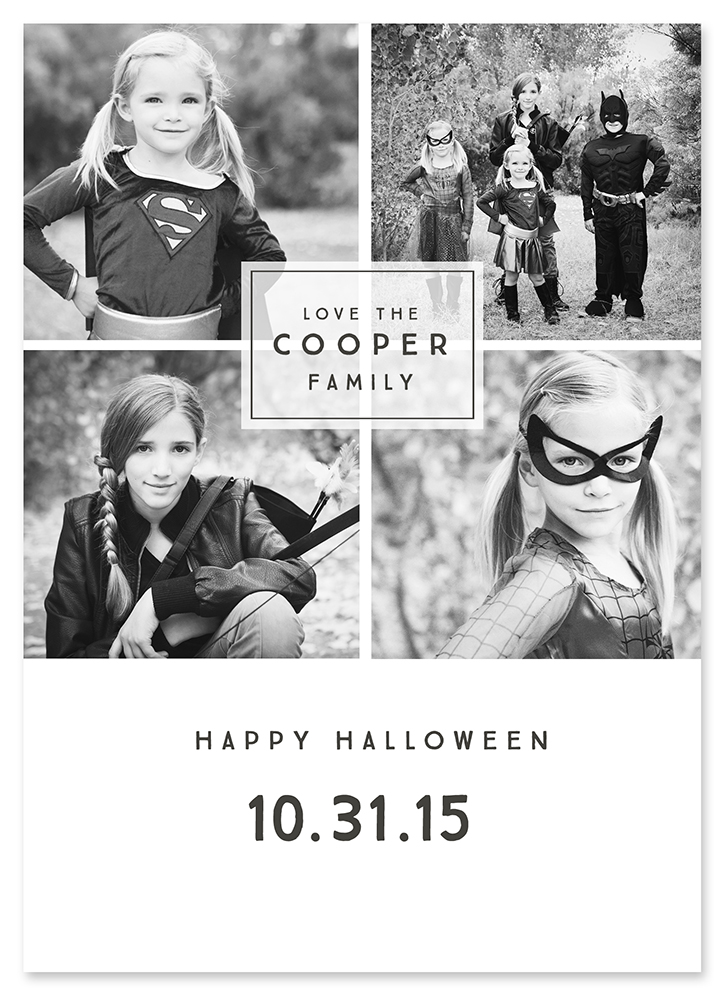 Share Halloween memories with loved ones using these free photo card templates.