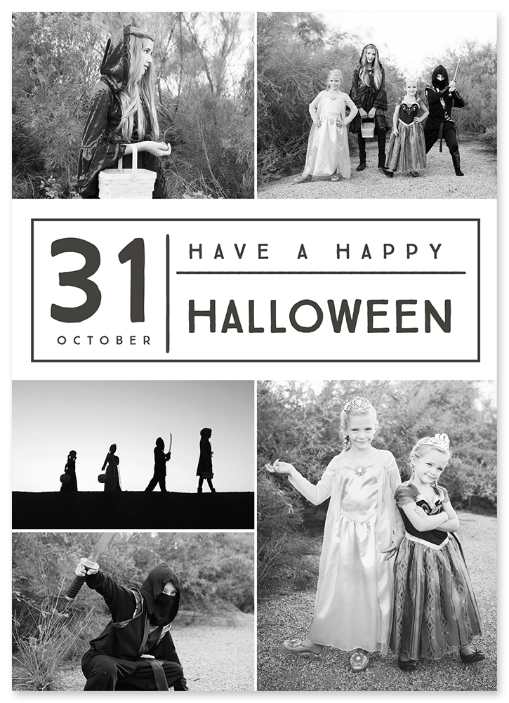 Share Halloween memories with loved ones using these free photo card templates.