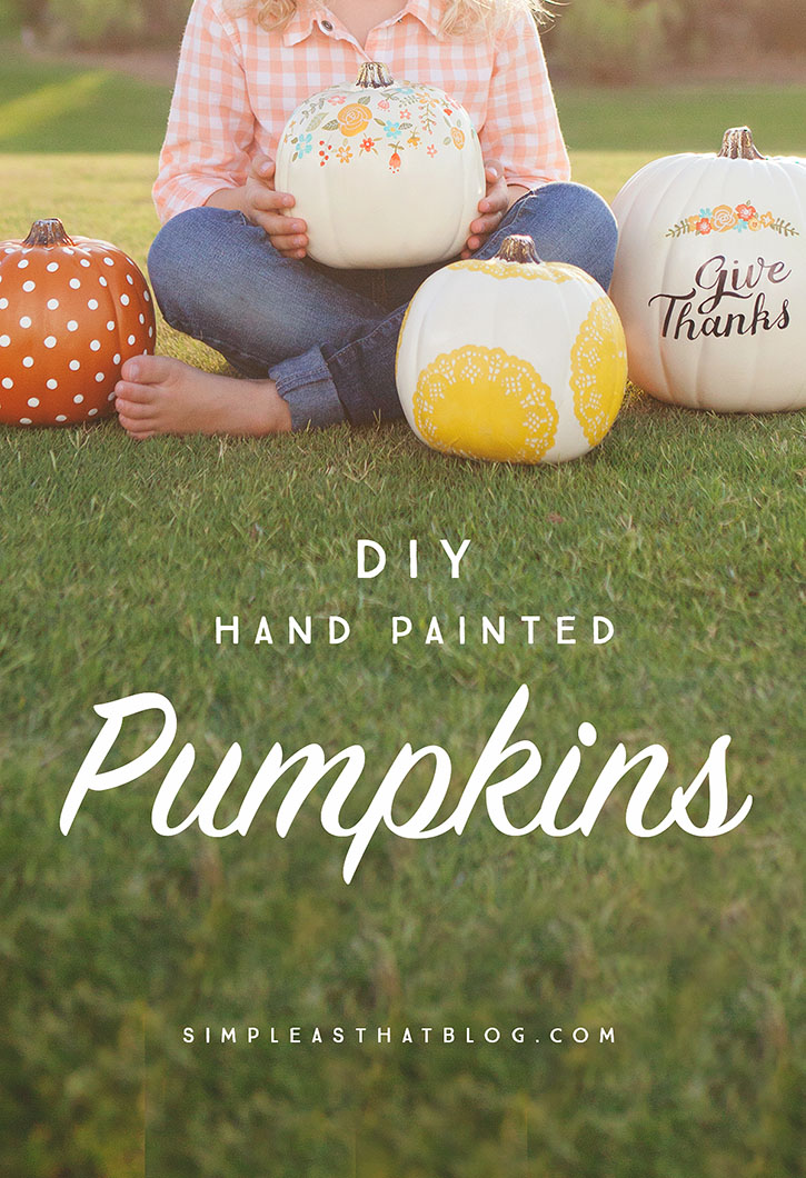 Nothing says Fall like pumpkins, but if pumpkin carving just isn't for you, not to worry! Using faux craft pumpkins as your canvas, create your own hand-painted Fall decor that can be used year after year!