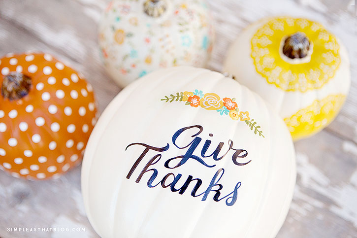 Nothing says Fall like pumpkins, but if pumpkin carving just isn't for you, not to worry! Using faux craft pumpkins as your canvas, create your own hand-painted Fall decor that can be used year after year!