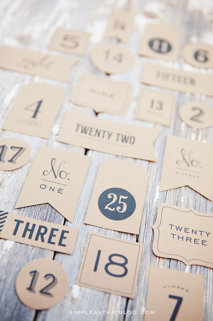 Free printable Christmas countdown advent tags