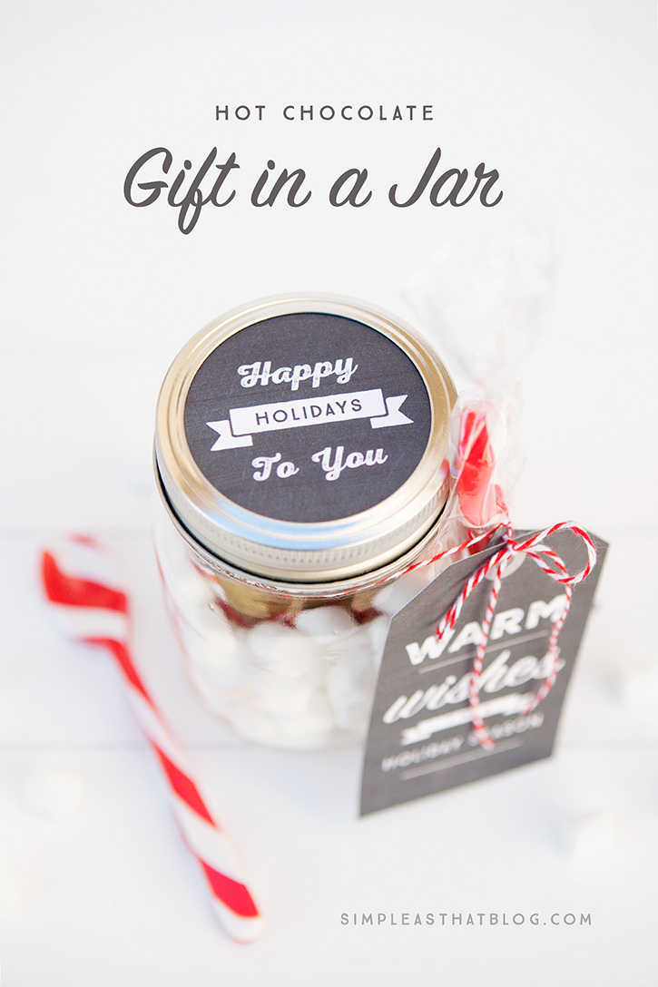 Simple mason jar gifts - Warm Wishes this Holiday Season printable tags.