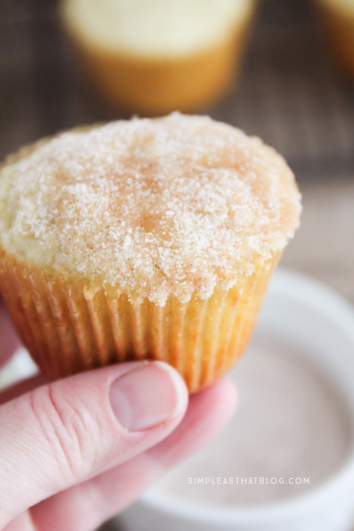 These applesauce muffins are a go-to snack in our family. My kids love it when a fresh batch of these are waiting for them after school. They’re easy to make, but that cinnamon sugar topping makes them hard to resist!