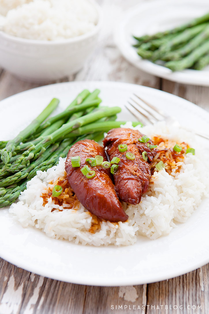 This delicious Apricot Chicken can be made in the slow cooker or in our new favorite kitchen gadget – the Instant pot. With just 4 ingredients, this dish is both easy and tasty! It’s the perfect solution if you need dinner in a pinch.