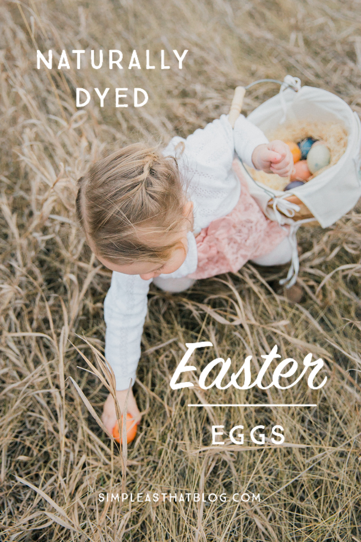 Learn how to get beautiful, rustic colored Easter eggs by dying with all natural ingredients. Follow along for a list of household ingredients and step by step instructions to help you create pretty Easter eggs in a variety of natural shades and the best part is, it's safe for kids.