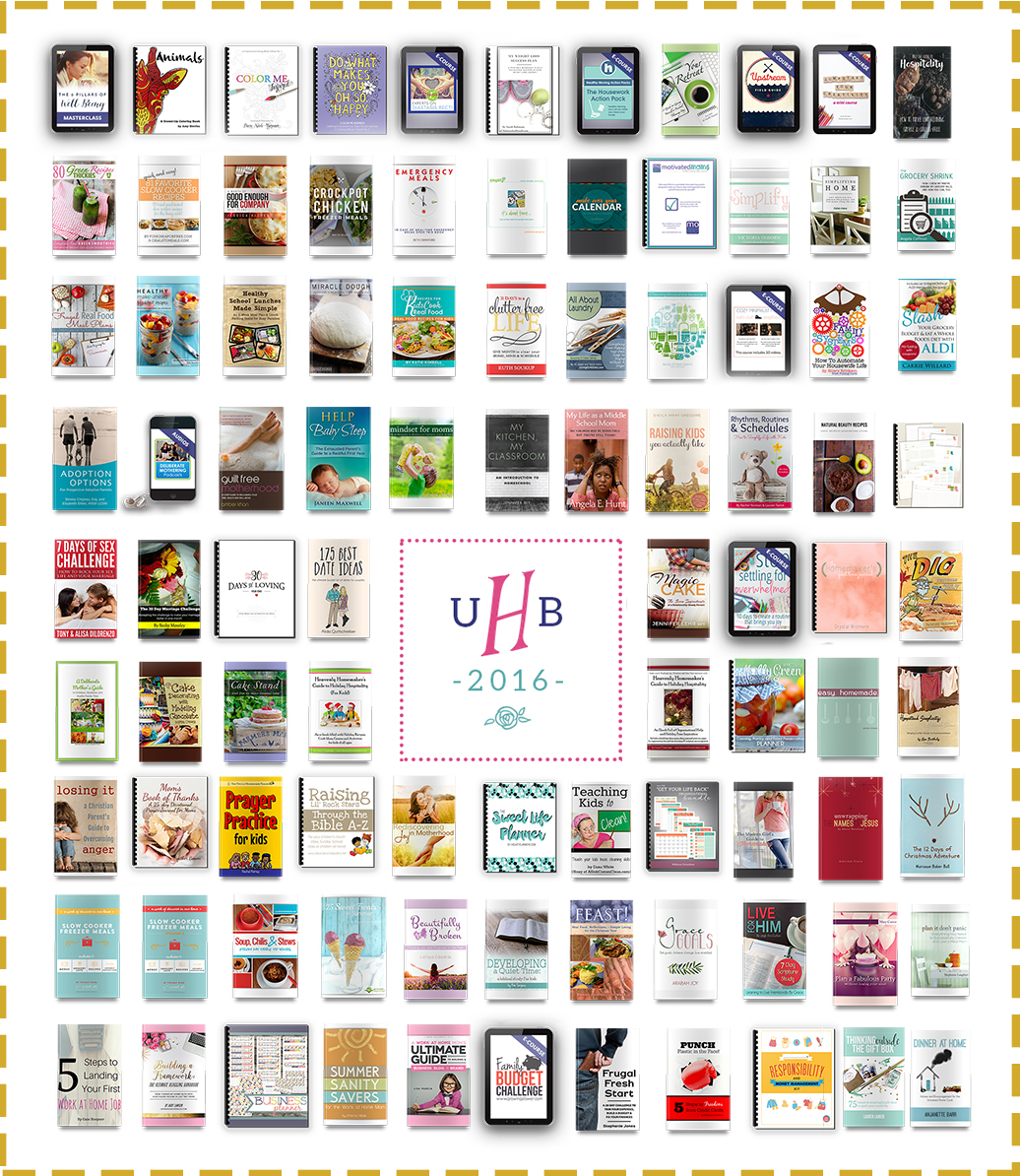 The Ultimate Homemaking Bundle - over 90 eBooks, eCourses and practical printables filled with useful tips and tricks on homemaking... for moms by moms!