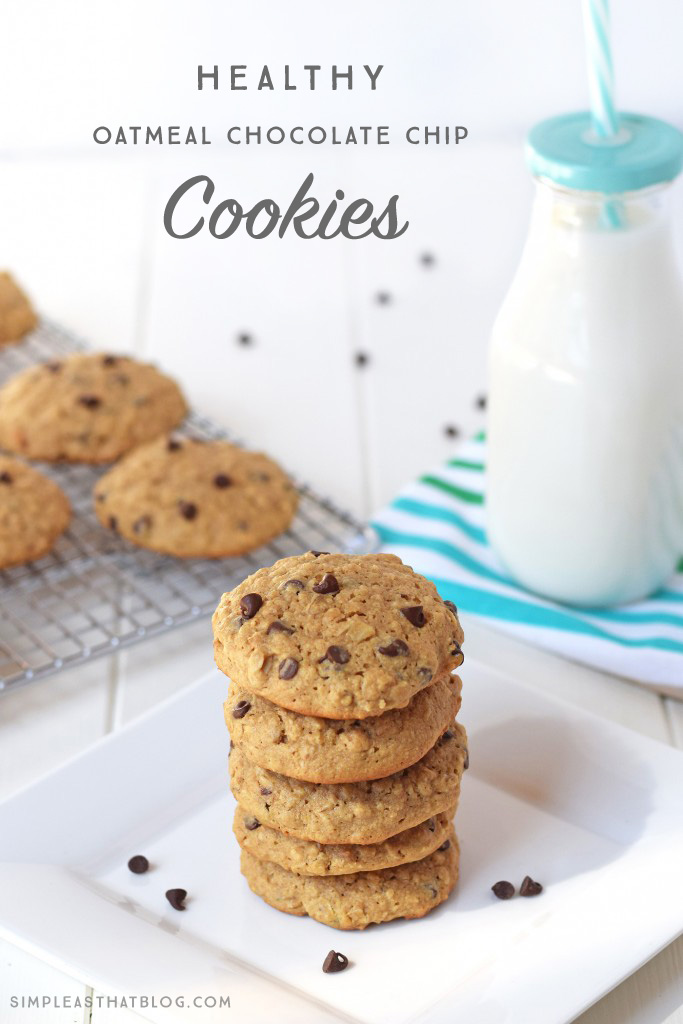 Healthy Oatmeal Chocolate Chip Cookies