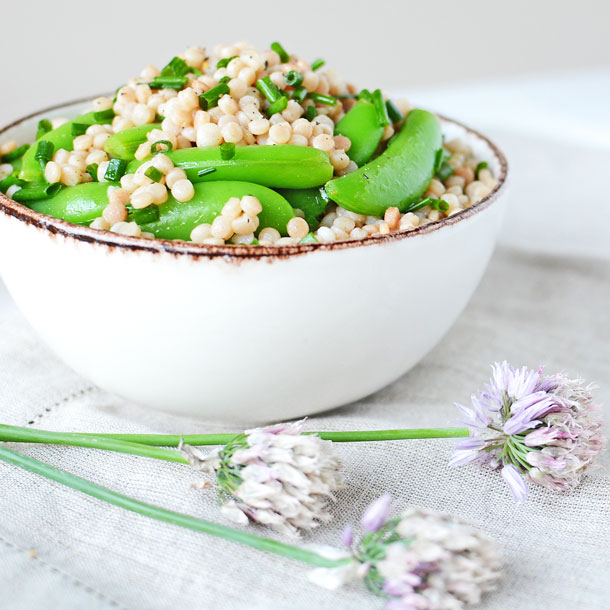 Israeli Couscous and Sugar Snap Pea Salad