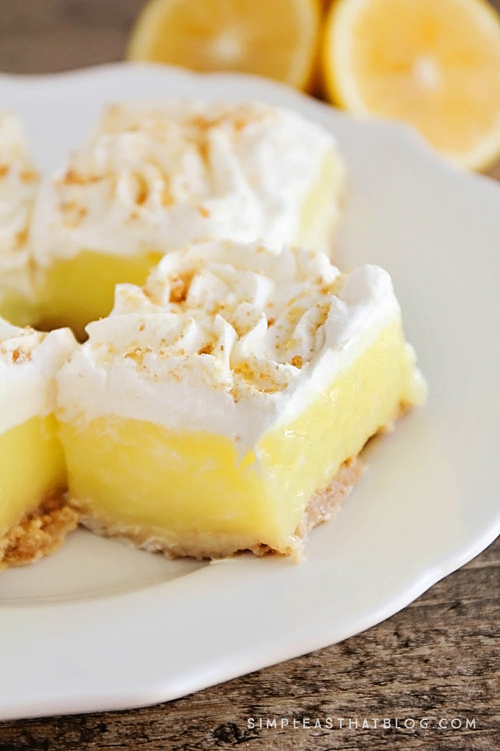 These easy Lemon Pie Squares offer the delicious taste of Lemon Pie, without the fuss!