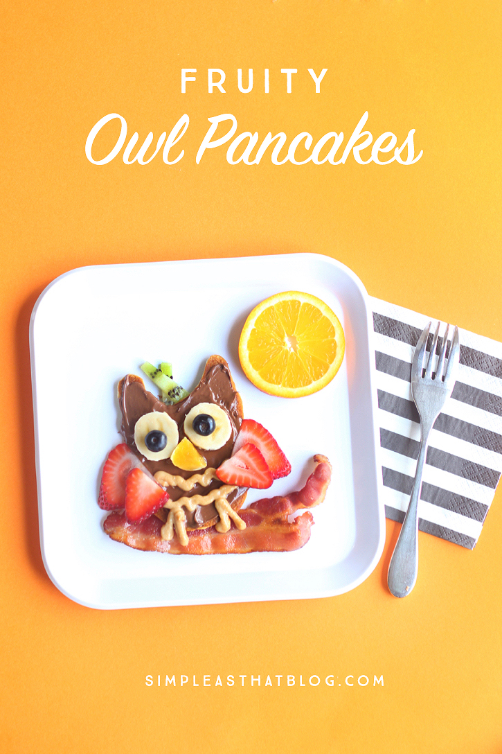 Who says breakfast can't be healthy AND fun!? These fruity owl pancakes are a creative way to start your kiddos day off right, with an extra serving of fresh fruit!