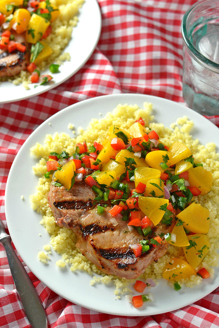 Pork Chops with Peach Salsa