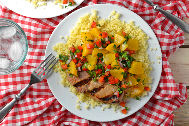 Pork Chops with Peach Salsa